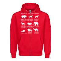 Red Animals Of The World Zipper Hoodie - Bettercallsaul