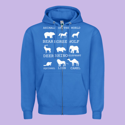 Animals Of The World Zipper Hoodie Designed By Bettercallsaul
