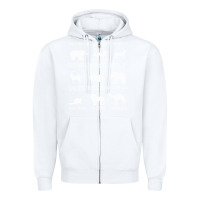 White Animals Of The World Zipper Hoodie - Bettercallsaul