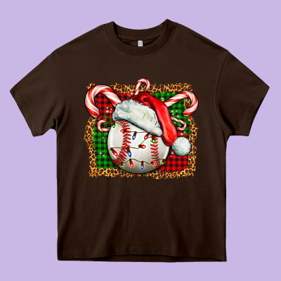 Baseball Christmas Heavy Core Tee Designed By Fadigitalartstudio