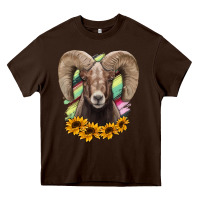 Chocolate Brown Bighorn Sheep Heavy Core Tee - RanaPortraitStore