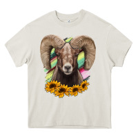 Cream Bighorn Sheep Heavy Core Tee - RanaPortraitStore