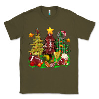 Army Green christmas with american football trees bbs Classic Tee - BundleAndBundleShop