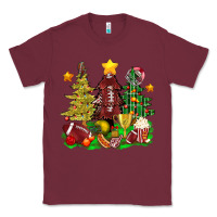 Burgundy christmas with american football trees bbs Classic Tee - BundleAndBundleShop