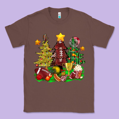 Christmas With American Football Trees Bbs Classic Tee Designed By Bundleandbundleshop