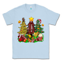 Dusty Blue christmas with american football trees bbs Classic Tee - BundleAndBundleShop