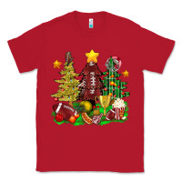 Red christmas with american football trees bbs Classic Tee - BundleAndBundleShop