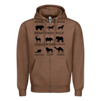 Chestnut Anımals Of The World Zipper Hoodie - Bettercallsaul