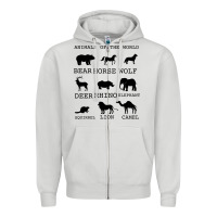 Dove Grey Anımals Of The World Zipper Hoodie - Bettercallsaul
