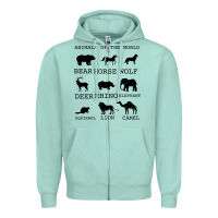 Seafoam Anımals Of The World Zipper Hoodie - Bettercallsaul