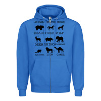 True Royal Anımals Of The World Zipper Hoodie - Bettercallsaul