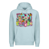 Blue Mist easter cross background Premium Hoodie - BarkalooDesign
