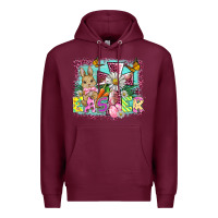 Burgundy easter cross background Premium Hoodie - BarkalooDesign