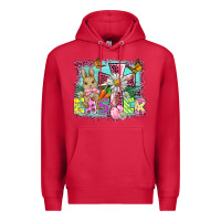 Cardinal easter cross background Premium Hoodie - BarkalooDesign