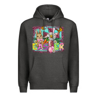 Charcoal Heather easter cross background Premium Hoodie - BarkalooDesign
