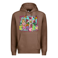 Chestnut easter cross background Premium Hoodie - BarkalooDesign