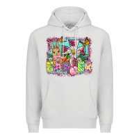 Dove Grey easter cross background Premium Hoodie - BarkalooDesign