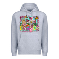 Heather Grey easter cross background Premium Hoodie - BarkalooDesign