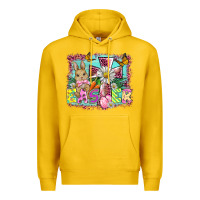 Lemon easter cross background Premium Hoodie - BarkalooDesign