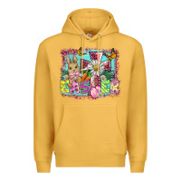 Mustard easter cross background Premium Hoodie - BarkalooDesign