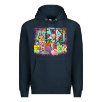 Navy easter cross background Premium Hoodie - BarkalooDesign
