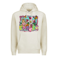Oatmeal Heather easter cross background Premium Hoodie - BarkalooDesign