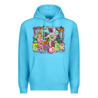 Ocean Blue easter cross background Premium Hoodie - BarkalooDesign
