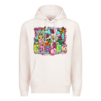 Pale Pink easter cross background Premium Hoodie - BarkalooDesign