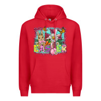 Red easter cross background Premium Hoodie - BarkalooDesign