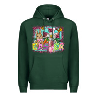 Sports Green easter cross background Premium Hoodie - BarkalooDesign