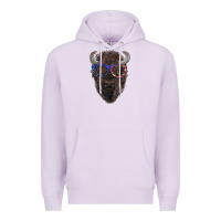 Lilac bison with american flag glasses Premium Hoodie - RanaPortraitStore