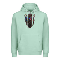 Seafoam bison with american flag glasses Premium Hoodie - RanaPortraitStore