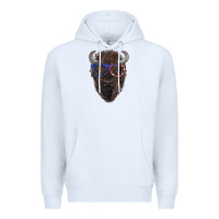 White bison with american flag glasses Premium Hoodie - RanaPortraitStore