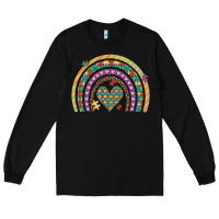 Black autism awareness heart leopard rainbow Long Sleeve Tee - Artiststas