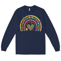 Autism Awareness Heart Leopard Rainbow Long Sleeve Tee | Teevron