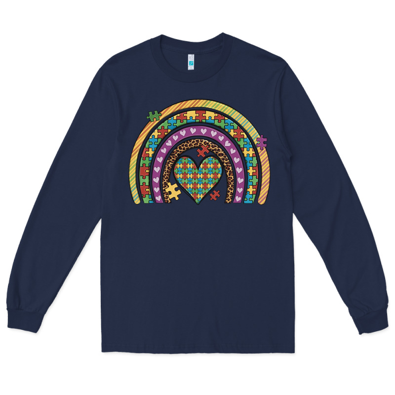 Autism Awareness Heart Leopard Rainbow Long Sleeve Tee by Artiststas | Teevron
