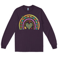 Plum autism awareness heart leopard rainbow Long Sleeve Tee - Artiststas