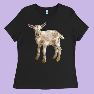 Baby Saanen Goat Ladies Tee Designed By Lillyallendesigns