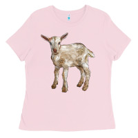 Bubblegum Pink Baby Saanen Goat Ladies Tee - LillyAllenDesigns