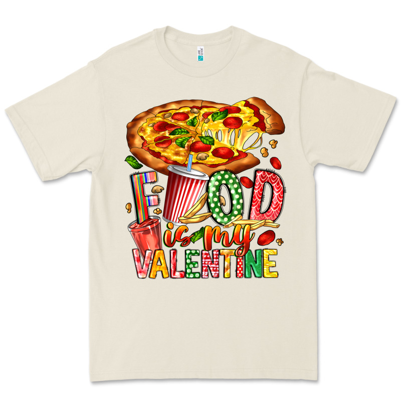 Food Is My Valentine Premium Tee by CowhideDigitalArt | Teevron