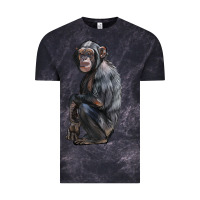 Cloud Black Chimpanzee Illustrations Vintage Tee - LillyAllenDesigns