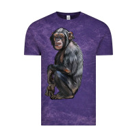 Cloud Purple Chimpanzee Illustrations Vintage Tee - LillyAllenDesigns