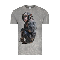 Cloud Rock Chimpanzee Illustrations Vintage Tee - LillyAllenDesigns