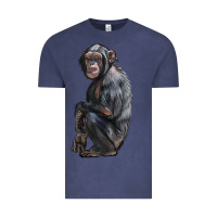 Vintage Denim Chimpanzee Illustrations Vintage Tee - LillyAllenDesigns
