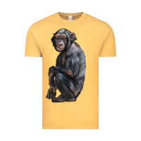 Vintage Mustard Chimpanzee Illustrations Vintage Tee - LillyAllenDesigns