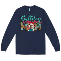 Navy english bulldog mom Long Sleeve Tee - Artiststas