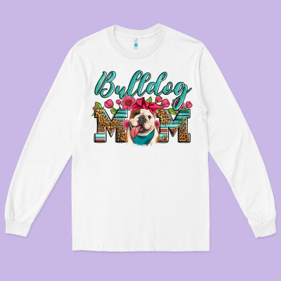 English Bulldog Mom Long Sleeve Tee Designed By Artiststas