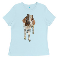 Baby Blue boer goat Ladies Tee - LillyAllenDesigns