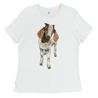White boer goat Ladies Tee - LillyAllenDesigns