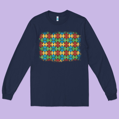 Autism Awareness Background Long Sleeve Tee Designed By Artiststas